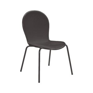185-111BLACK Ronda Indoor/Outdoor Stackable Side Chair - Steel, Black