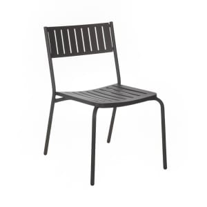 185-146ABLACK Bridge Indoor/Outdoor Stackable Side Chair - Steel, Black
