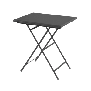 185-334AIRON 28" Rectangular Folding Table w/ Antique Iron Steel Top, 29 1/2"H