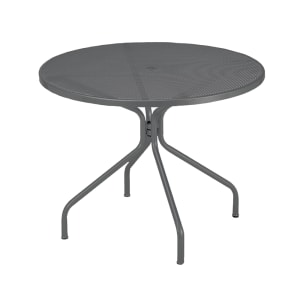 185-804AIRON 42" Round Cambi Indoor/Outdoor Table w/ Umbrella Hole - Steel, Antique Iron