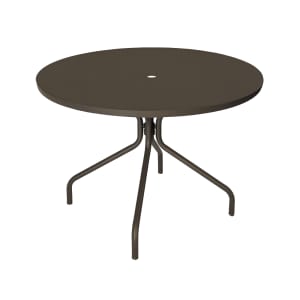 185-828BRONZE 32" Round Indoor/Outdoor Table w/ Umbrella Hole - Steel, Antique Bronze