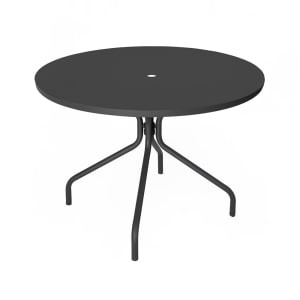 185-828AIRON 32" Round Indoor/Outdoor Table w/ Umbrella Hole - Steel, Antique Iron