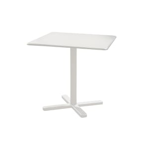 185-525WHITE 28" Square Darwin Indoor/Outdoor Table - Steel, Antique White