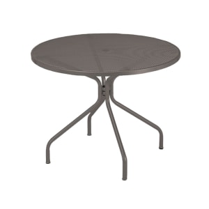185-805ABRONZE 48" Round Cambi Indoor/Outdoor Table w/ Umbrella Hole - Steel, Antique Bronze
