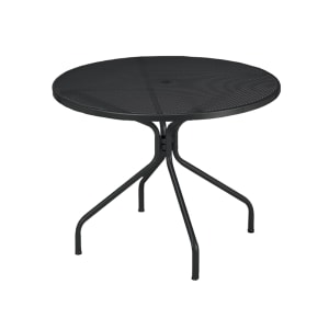 185-804BLACK 42" Round Cambi Indoor/Outdoor Table w/ Umbrella Hole - Steel, Antique Black