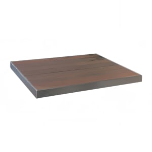 185-1490WENGE 26" Square Sid Outdoor Table Top - Aluminum, Wenge