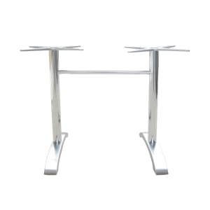 185-1363 Rectangular Zak Indoor/Outdoor Table Base - 28" x 26", Cast Aluminum, Silver