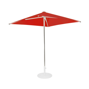 185-980RED 6 1/2 ft Square Top Shade Umbrella - Circus Red Fabric, Aluminum Pole