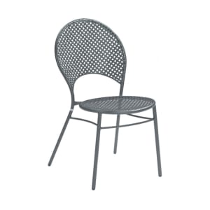 185-3402HDAIRON Sole Heavy Duty Indoor/Outdoor Stackable Side Chair - Steel, Gray