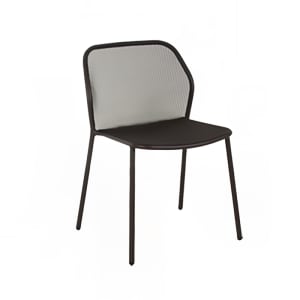 185-52173 Darwin Indoor/Outdoor Stackable Side Chair - Steel, Gray