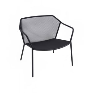 185-52424 Darwin Indoor/Outdoor Stackable Lounge Chair - Steel, Black