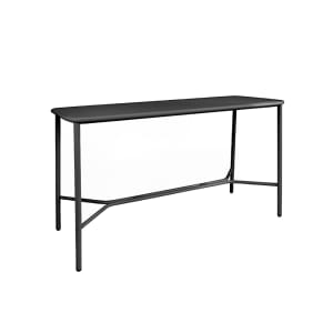 185-53824 Rectangular Outdoor Yard Bar Table - 72" x 28", Aluminum, Black