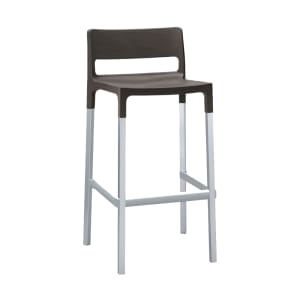 185-9208ANTHRACITE 39" Olly Barstool w/ Solid Back & Seat - Aluminum/Plastic, Anthracite