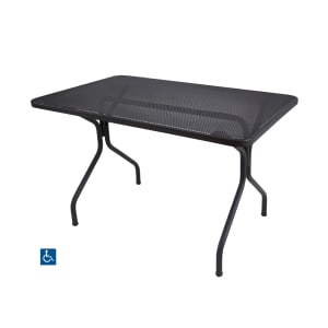 185-83624 Rectangular Cambi Indoor/Outdoor ADA Table - 48" x 32", Steel, Antique Black