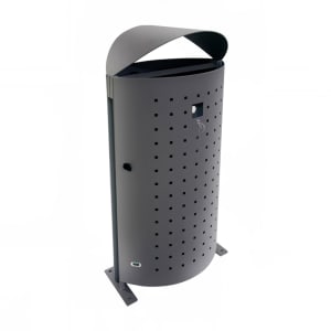 185-U694S 25 gal Dara Litter Bin - Outdoor, Steel, Gray