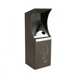 185-UVC2RAL8019 14" Wall-Mount Cigarette Receptacle - Steel, Grey Brown