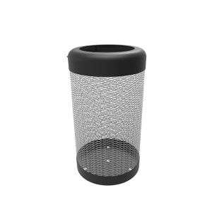 185-U638 37 gal Outdoor Litter Bin - 19 1/2"D x 35 1/2"H, Steel, Black/Gray