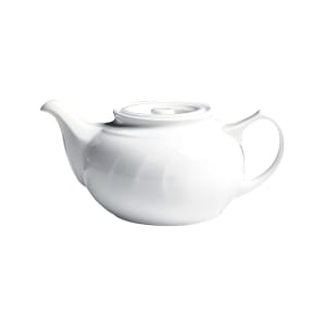 057-30118PL 32 oz Bostonian Coffee/Tea Pot w/ Lid - Ceramic, White