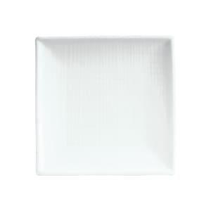 057-700101N 10" Square Embossed Coupe Plate - Ceramic, White