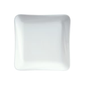 057-707101 9 7/8" Square Slant Embossed Plate - Ceramic, White