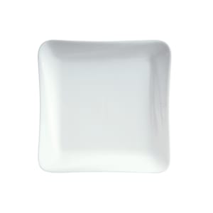 057-70781 7 3/4" Square Slant Plate - Ceramic, White