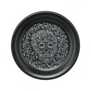 179-146141590 6 5/8" Round Fiesta® Skull and Vine Plate - China, Black