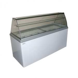 864-HBD10HC 59 1/2" Stand Alone Ice Cream Dipping Cabinet w/ 18 Tub Capacity - White, 115v