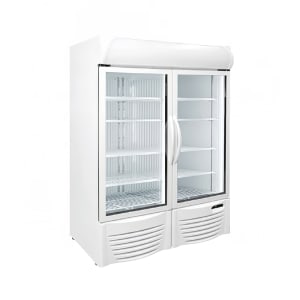 864-GDF43 46 1/2" Two Section Display Freezer w/ Swing Doors - Bottom Mount Compressor, Whit...