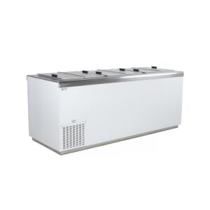 864-HFF12HC 80 3/4" Stand Alone Ice Cream Dipping Cabinet w/ 39 Tub Capacity - White, 115v