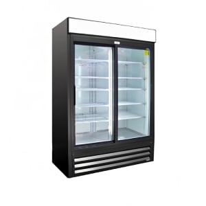 864-VR45SLD 51" VR Series Two Section Glass Door Merchandiser - (2) Sliding Doors, Black, 11...