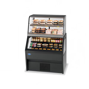 204-CH3628RSS3SCBLK 36-1/4" Refrigerated Self-Serve Merchandiser w/ Hot Serve Top, Black