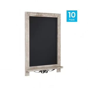 916-10HFKHDGDICRE88 Chalkboard Sign w/ Legs - 10 Pack, 12"W x 17"H, Pine Wood Frame, Brown
