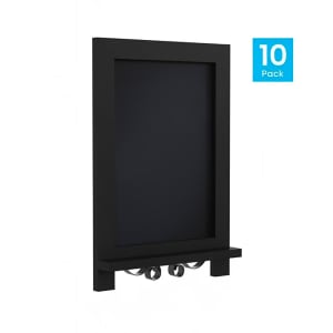 916-10HFKHDGDISCRE8 Chalkboard Sign w/ Legs - 10 Pack, 9 1/2"W x 14"H, Pine Wood Frame, Black