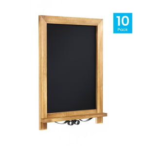 916-10HFKHDGDISCRE86 Chalkboard Sign w/ Legs - 10 Pack, 12"W x 17"H, Pine Wood Frame, Brown