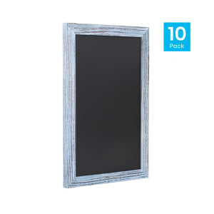 916-10HGWAGDISCRE856 Wall Mount Chalkboard Sign - 10 Pack, 11"W x 17"H, Pine Wood Frame, Rustic Blue