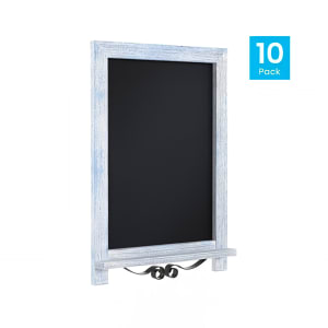 916-10HFKHDGDISCRE84 Chalkboard Sign w/ Legs - 10 Pack, 12"W x 17"H, Pine Wood Frame, Rustic Blue