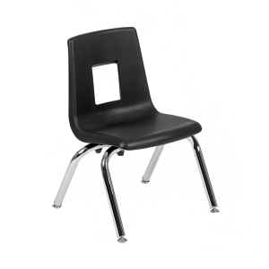 916-ADVSSC14BLK Stacking Student School Chair w/ Black Plastic Seat & Steel Frame - 16"W x 15 1/2"D x 23 3/4"H