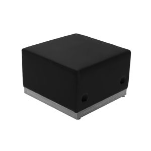 916-803OTTOMANBK 25 1/2" Square Ottoman - 16"H, Black LeatherSoft Upholstery