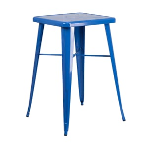 916-CH31330BL 23 3/4" Square Bar Height Table - Blue Steel Top, Steel Base