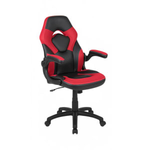 916-CH00095RED Swivel Gaming Chair w/ Black & Red LeatherSoft Back & Seat - Black Base w/ Casters