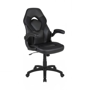 916-CH00095BK Swivel Gaming Chair w/ Black LeatherSoft Back & Seat - Black Base w/ Casters