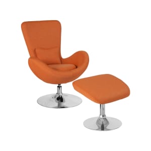 916-CH162430COORFABG Side Reception Chair & Ottoman Set - 30"W x 30"D x 38"H,...