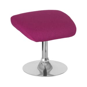 916-CH162430OMAGFABG Ottoman w/ Round Chrome Base - 19 1/2"W x 15"D x 17 1/2"H, Magenta Fabric
