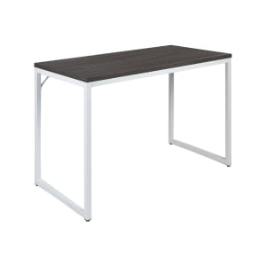 916-GCGF156W12GRYGG Office Desk w/ Rustic Gray Laminate Top & White Steel Frame - 47 1/4"W x 23 1/2"D x 29 1/2"H