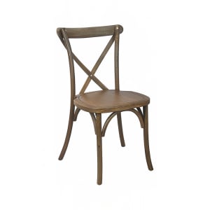 916-XBACKDNAT Dining Chair w/ Cross Back - Elmwood w/ Natural Finish