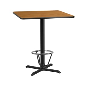 916-XN3636T3030B3CFR 36" Square Bar Height Table - Natural Laminate Top, Cast Iron Base