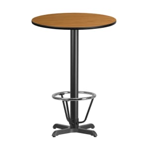 916-XR30NT2222B3CFR 30" Round Bar Height Table - Natural Laminate Top, Cast Iron Base