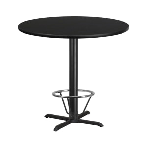916-XR42BT3333B4CFR 42" Round Bar Height Table - Black Laminate Top, Cast Iron Base