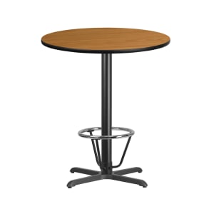 916-XR36NT3030B3CFR 36" Round Bar Height Table - Natural Laminate Top, Cast Iron Base
