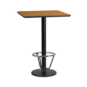 916-XN2424TR18B3CFR 24" Square Bar Height Table - Natural Laminate Top, Cast Iron Base